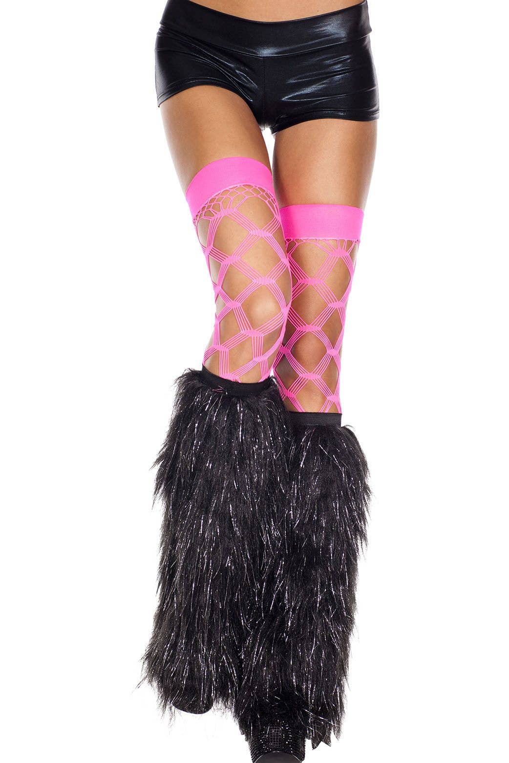 Furry Lurex Leg Warmers