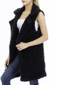 Satin Lined Faux Fur Vest