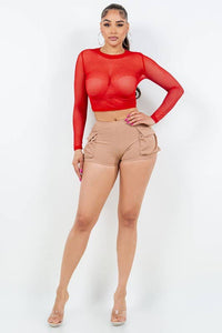 Crop Top Mesh Shirt
