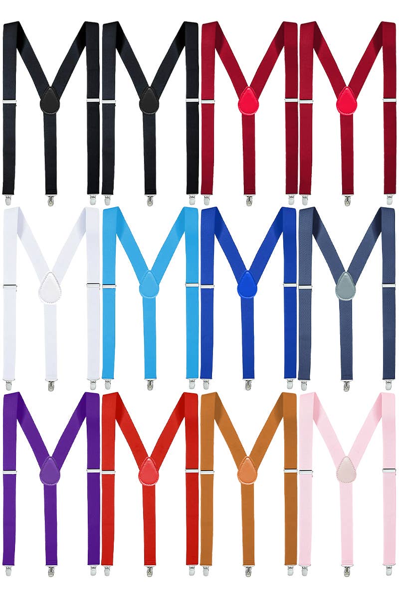 Slim Elastic Sweatband Clip-On Y-Back Suspenders