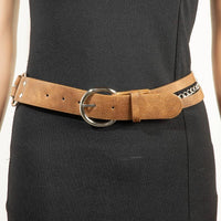 Concho Heart Faux Leather And Chain Belt