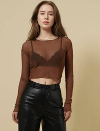 Sheer Mesh Crop Top