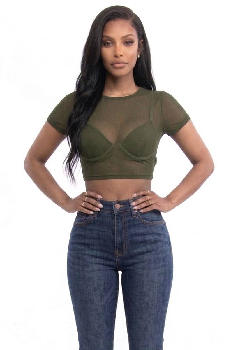 Mesh Sheer Crop Top