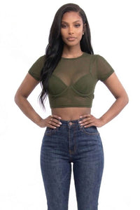 Mesh Sheer Crop Top
