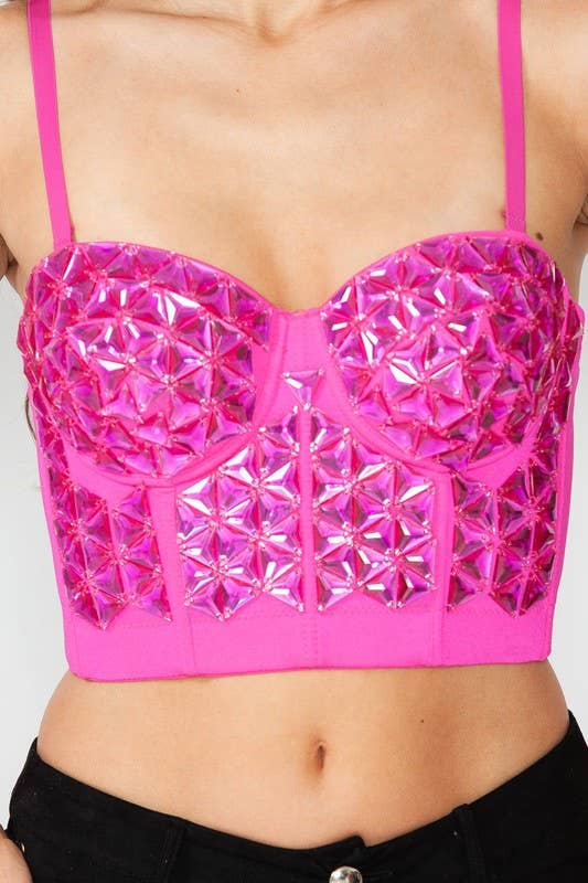 Silver Black Bustier