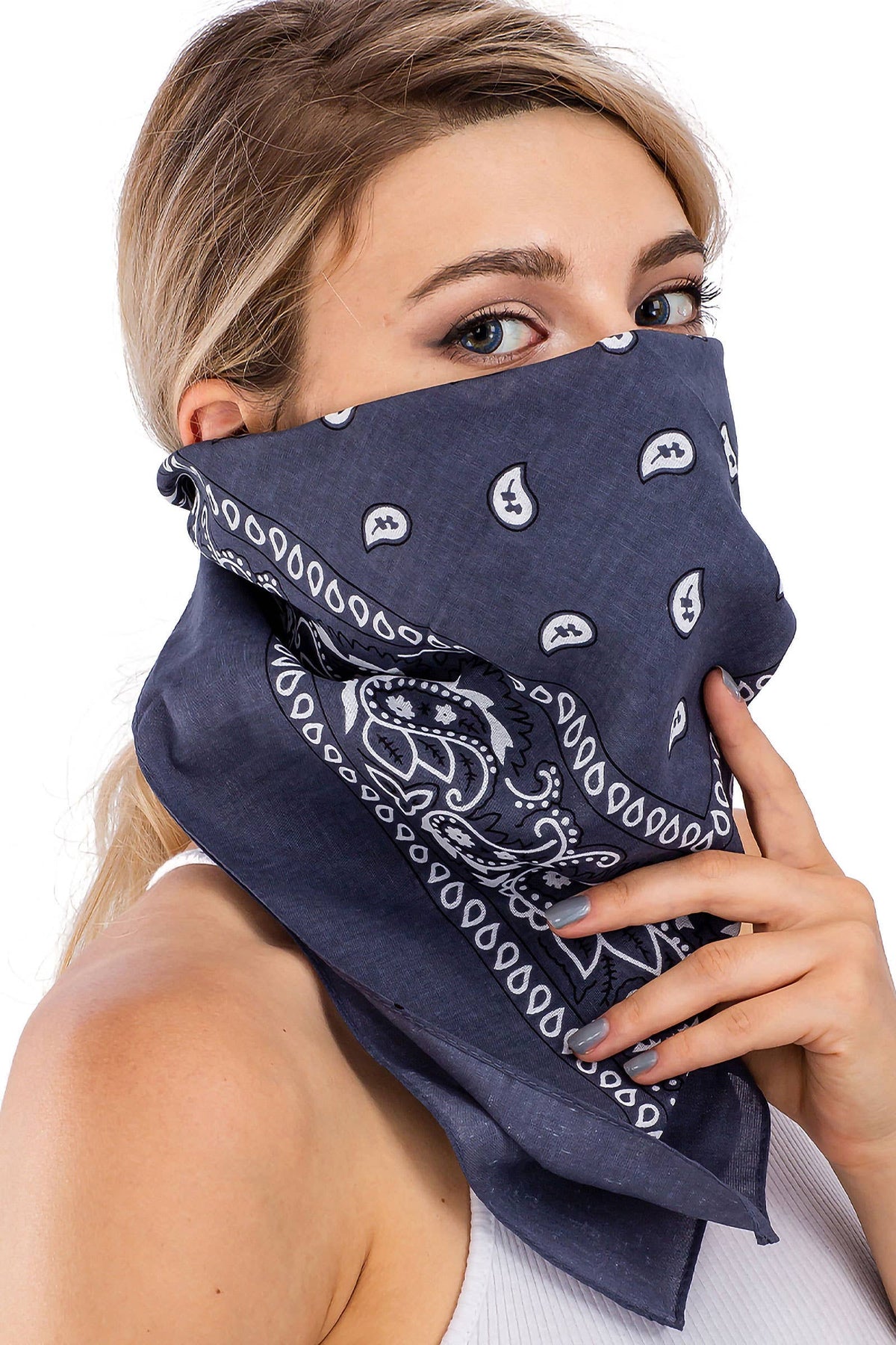 Classic Paisley Print Square Cotton Bandana