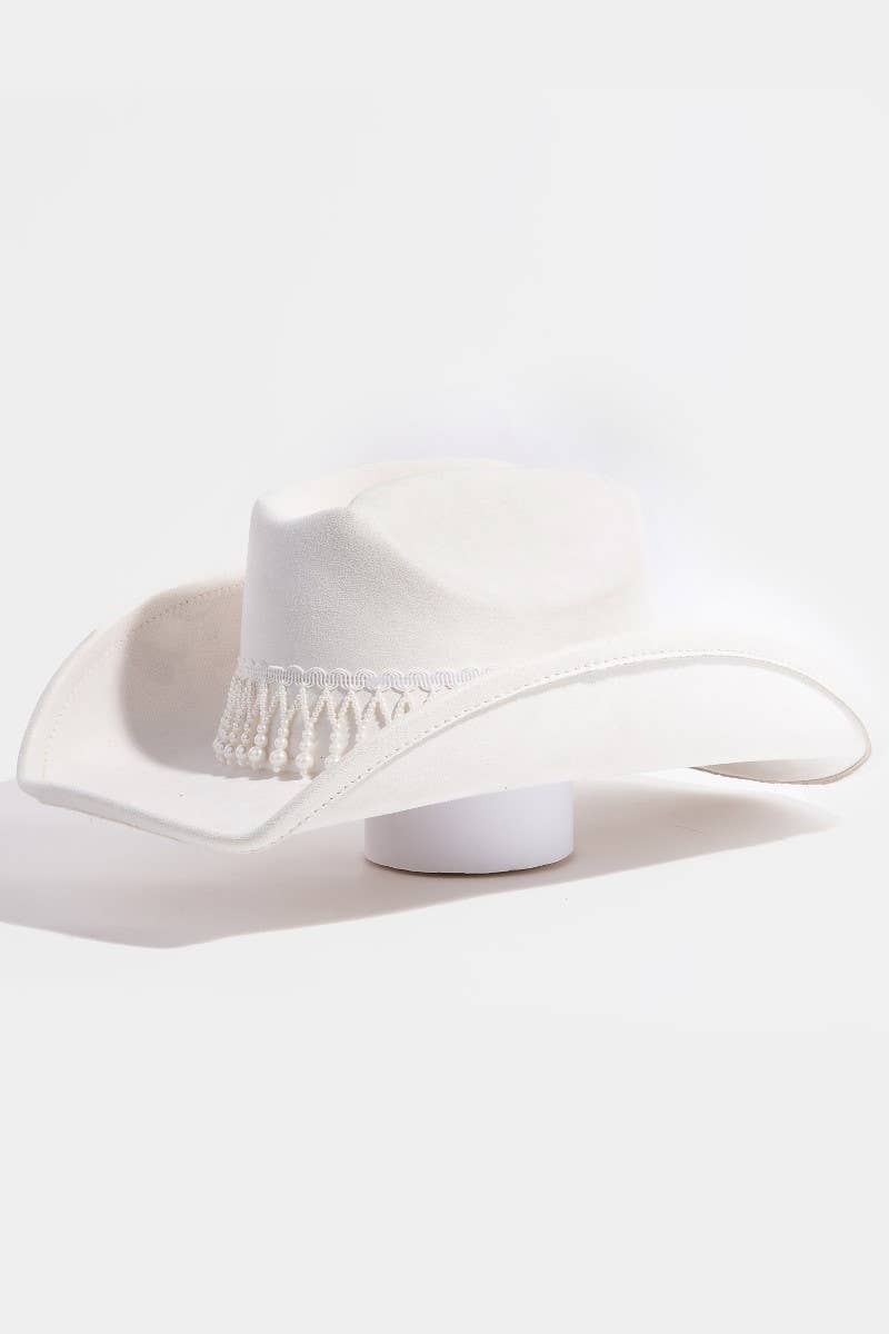 Pearl Fringe Band Cowboy Hat