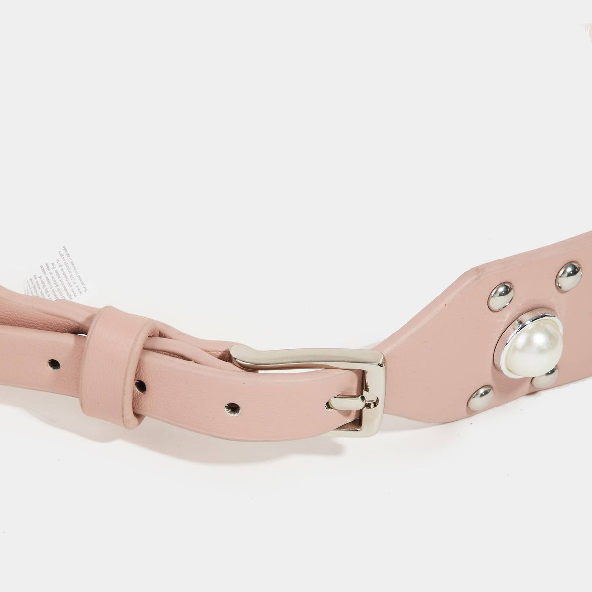 Pearly Studded Vegan Leather Belt