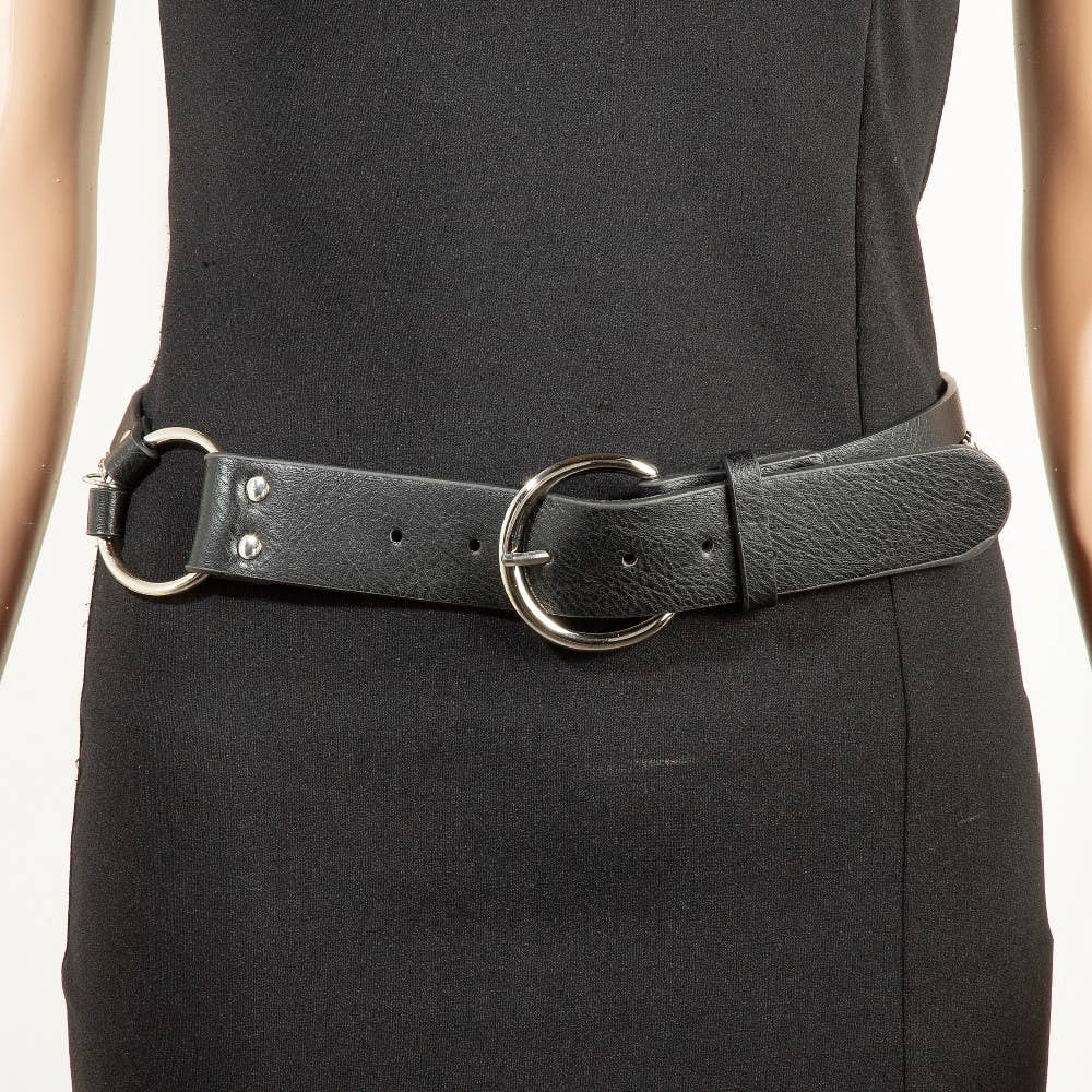 Concho Heart Faux Leather And Chain Belt