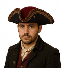 Velvet Burgundy Pirate Hat