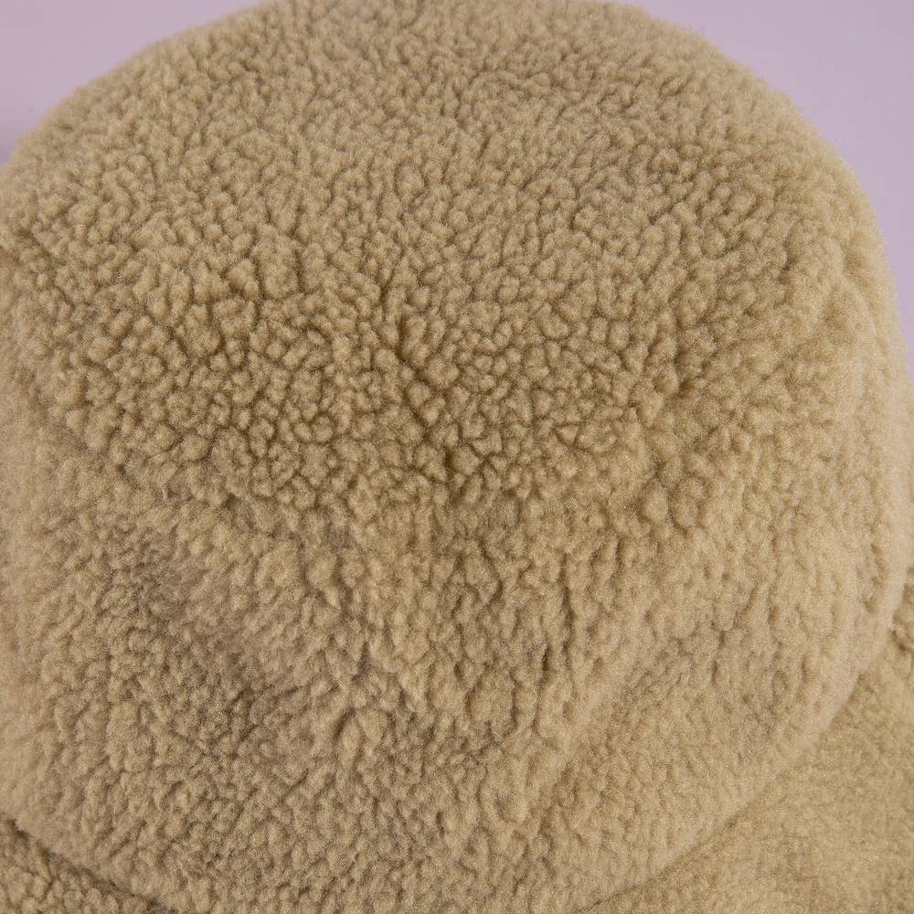 Solid Sherpa Teddy Fleece Bucket Hat