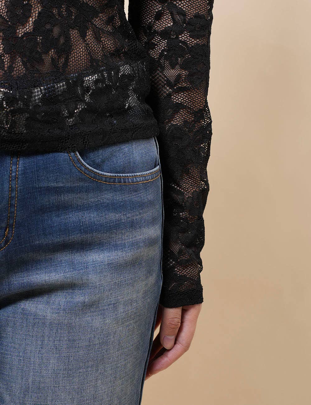 V-Neck Floral Lace Top