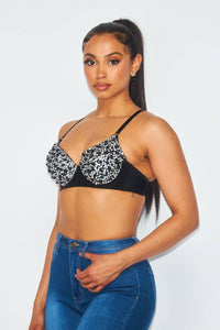 Sequin Pearl Bra