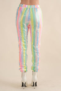 Rainbow Sequin Pants