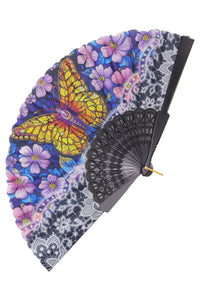 Butterfly Daisy Floral Handheld Folding Fan