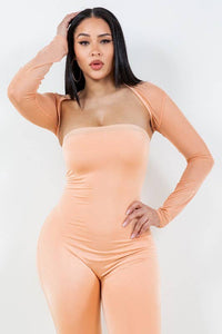 Plus Mesh Long Sleeve Shrug