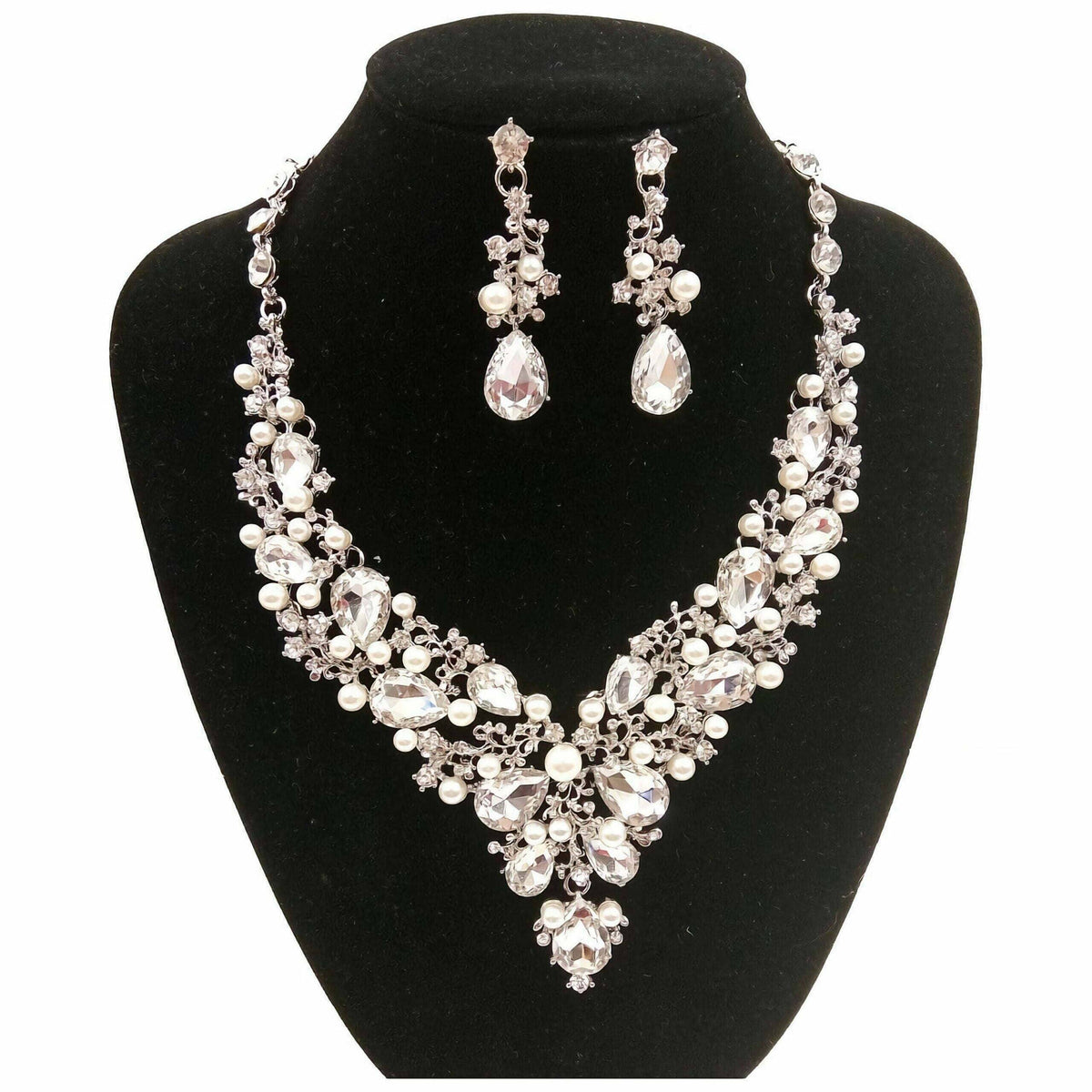 Vine Rhinestone Necklace Set