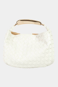 Faux Leather Basket Weave Handbag