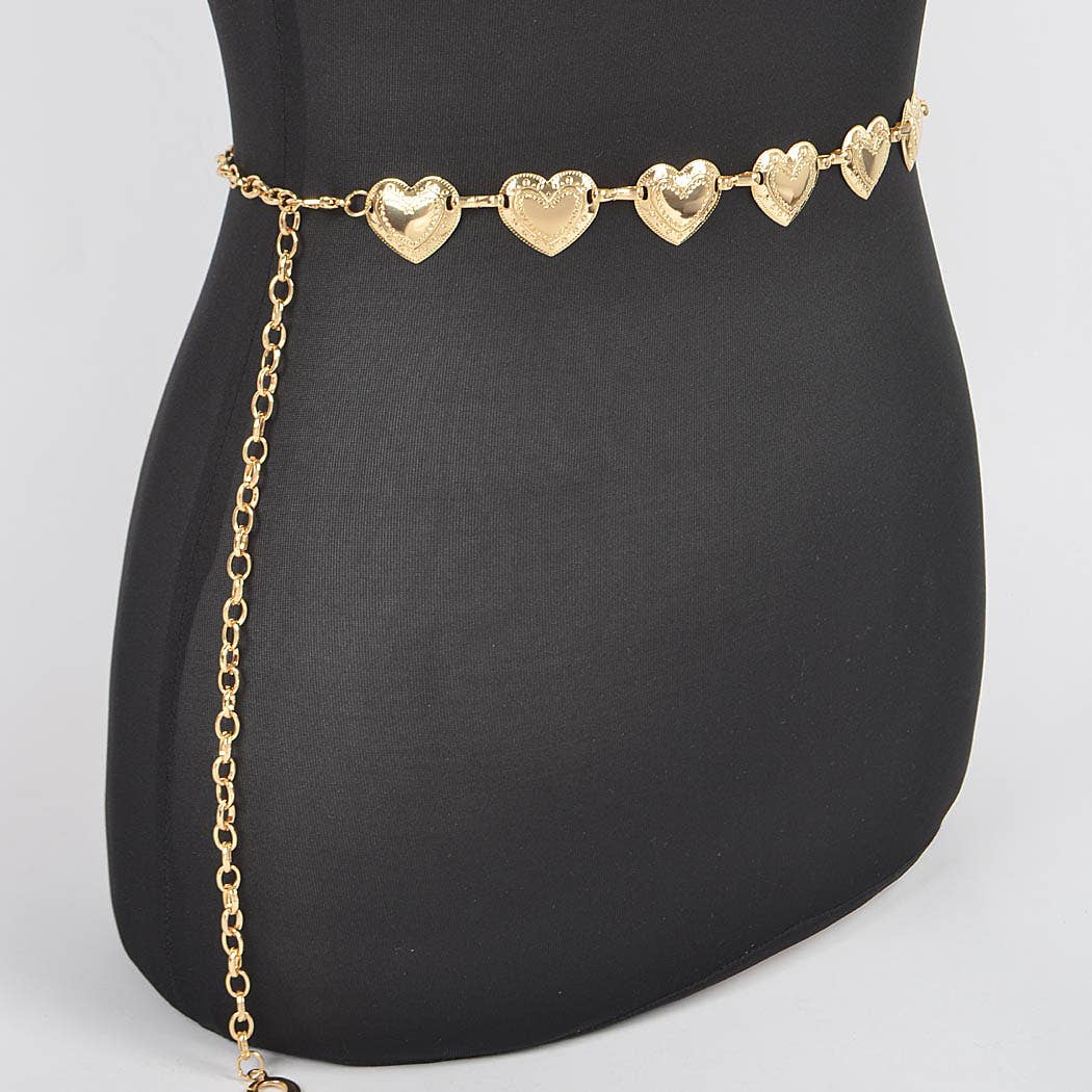 Heart Shape Metal Chain Belt
