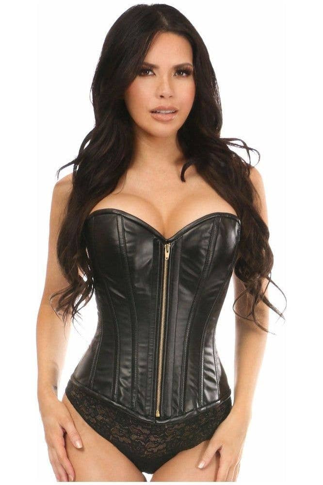Patent Corset w/Gold Zipper