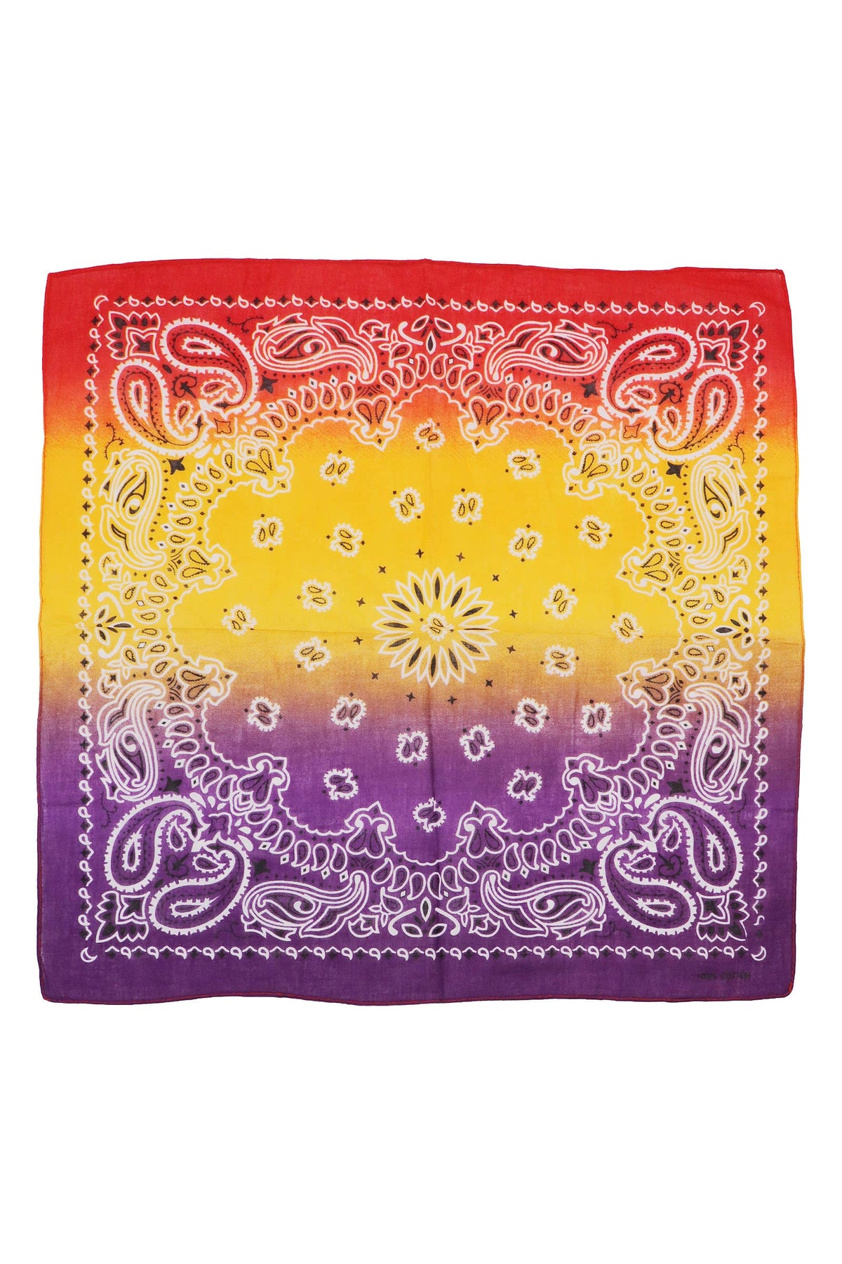 Paisley Sunset Ombre Gradient Cotton Bandana