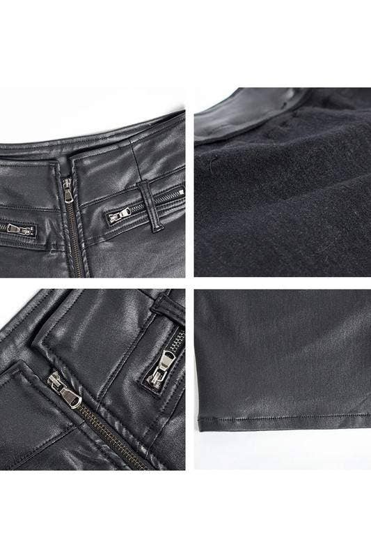 Faux leather fashion shorts