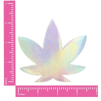 Care Bare Stare Holographic Dope AF Weed Leaf Nipple Cover Pasties