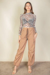 Zebra Print Mesh Top