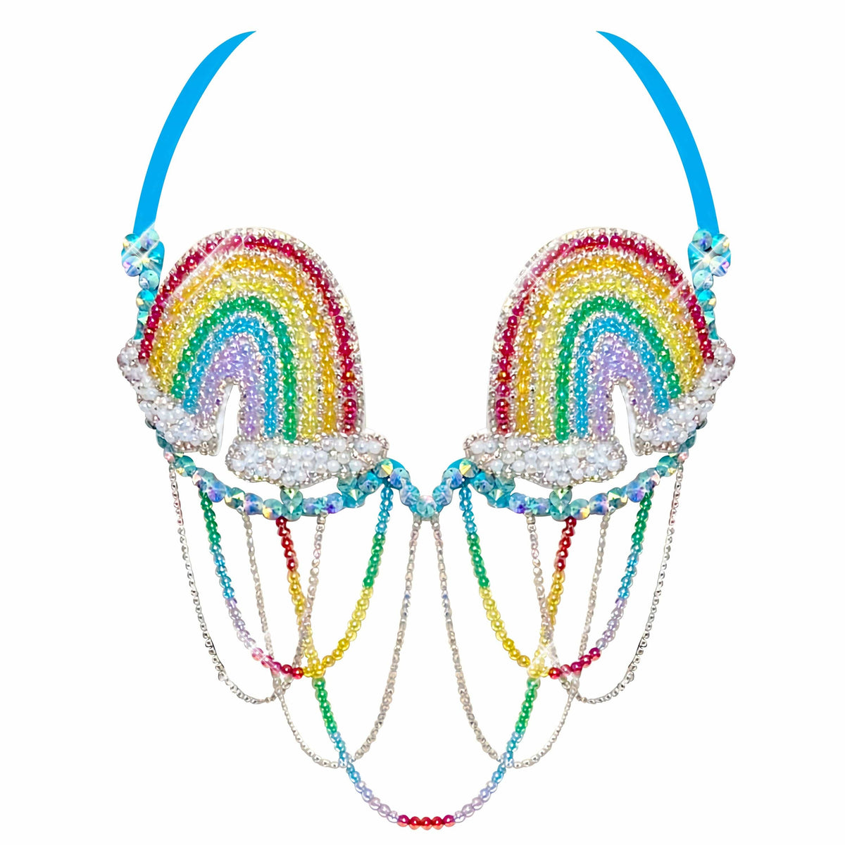 Rainbow Happy Meal Rhinestone Carnival Bra
