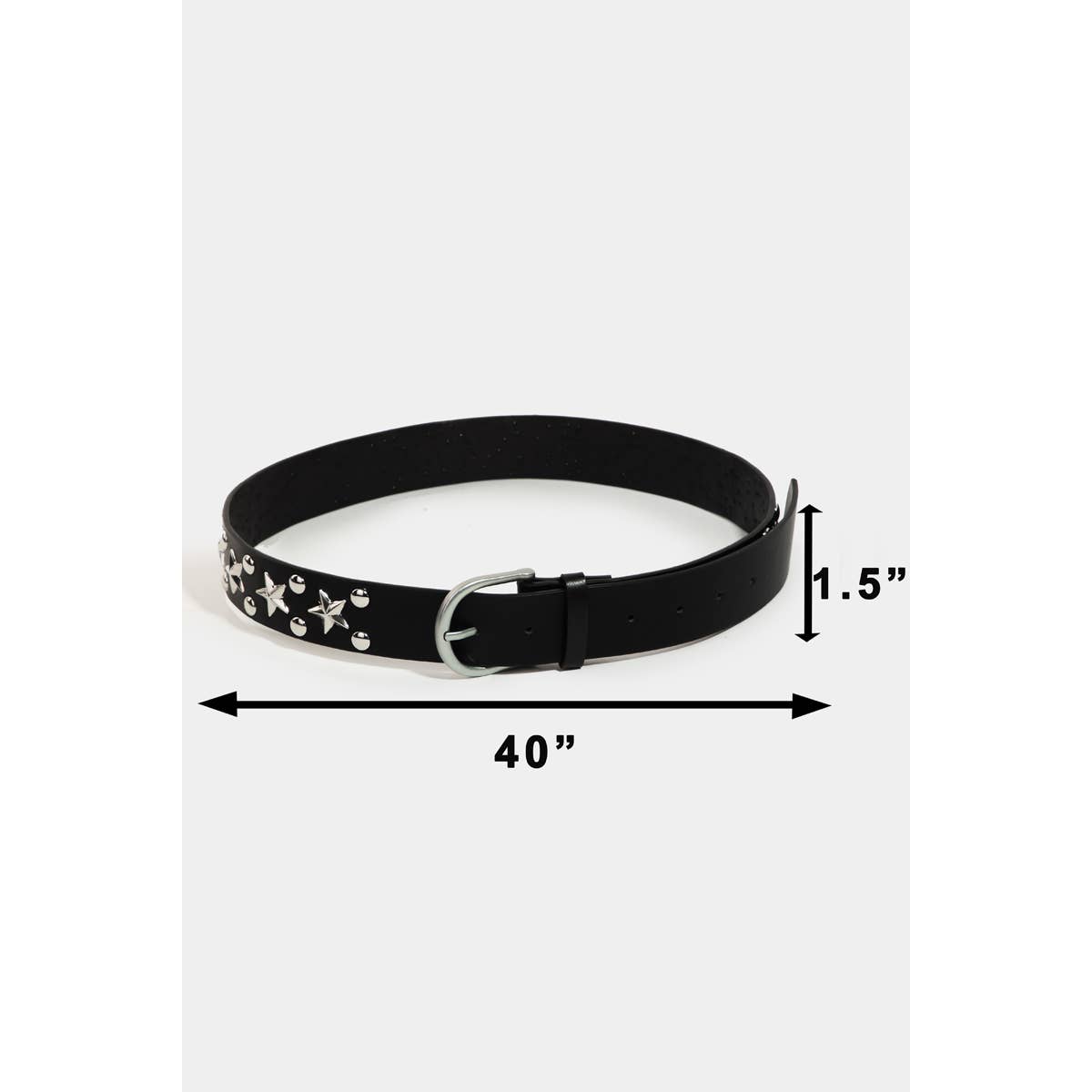 Metallic Stars Vegan Leather Belt