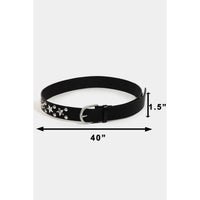 Metallic Stars Vegan Leather Belt