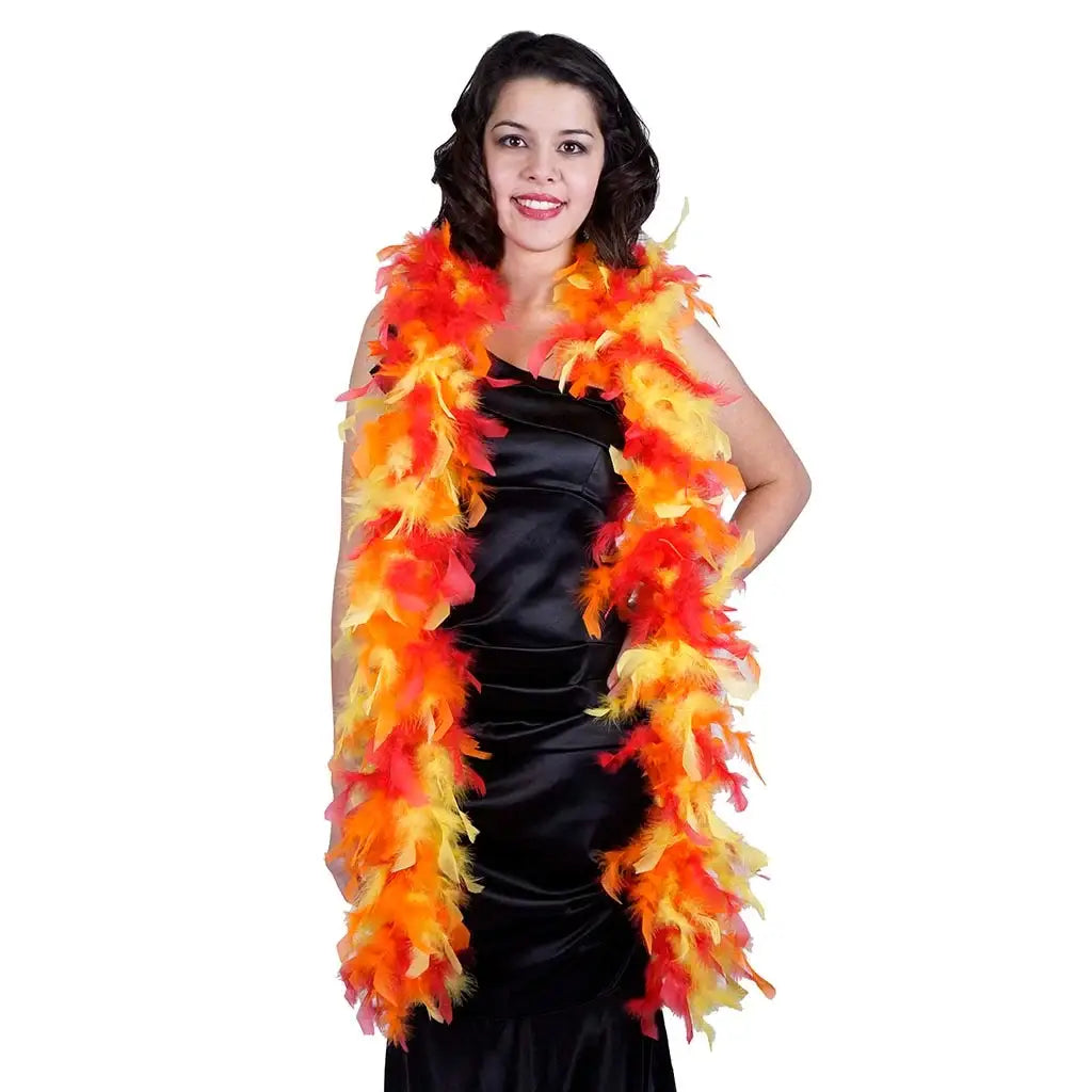 Chandelle Feather Boa - Lightweight - Fire Mix