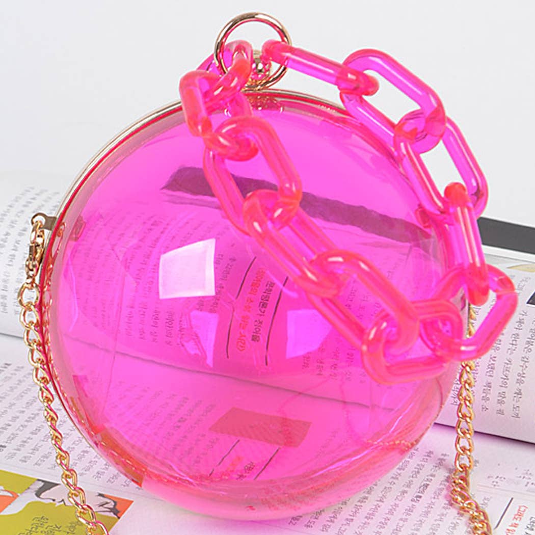 Round Clear Plastic W/Link Plastic Handle