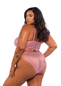 LI729 - Think Pink Rhinestone Tube 2-Piece Short Set