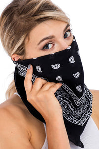Classic Paisley Print Square Cotton Bandana