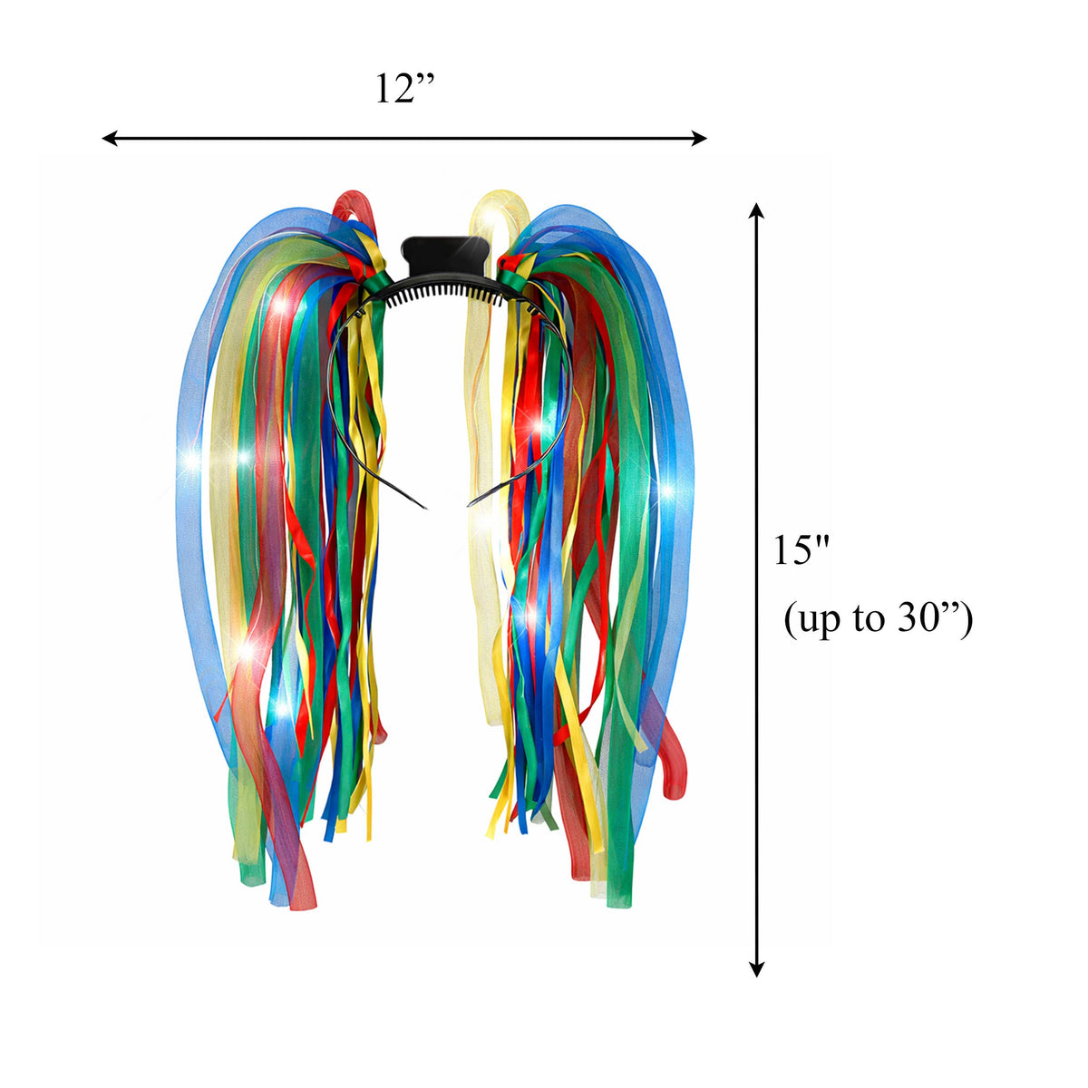 Multicolor LED Noodle Headband Flashing Dreads