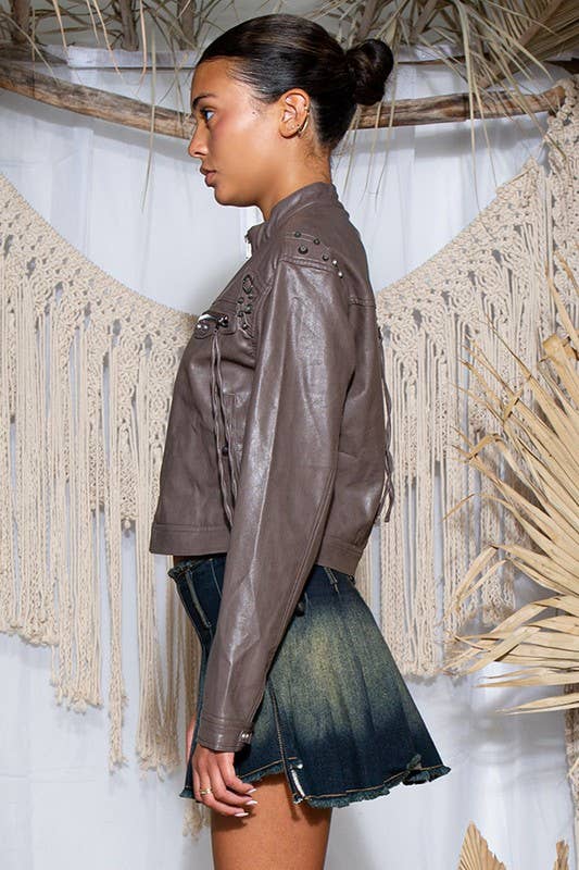 Studded Zip Up Jacket