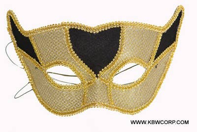 Gold Harlequin Masquerade Mask