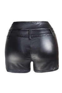 Faux leather fashion shorts