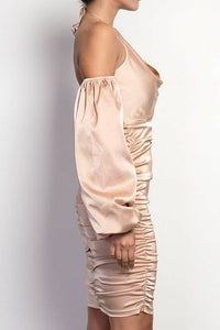 Off Shoulder Satin Dress