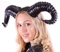 Black Ram Horns Headband