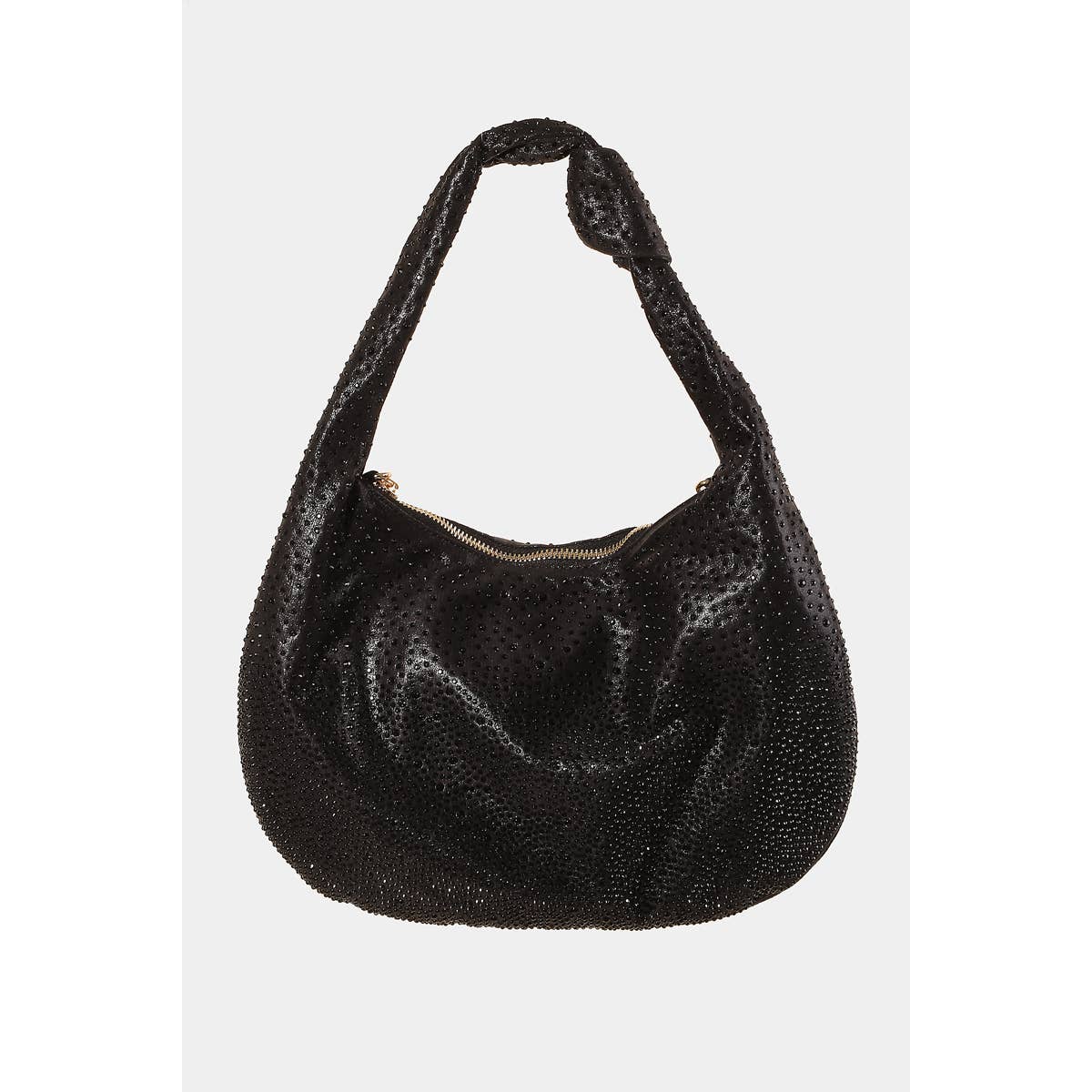 Rhinestone Studded Hobo Bag