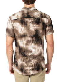 Men’s Beige Button Up Short Sleeve
