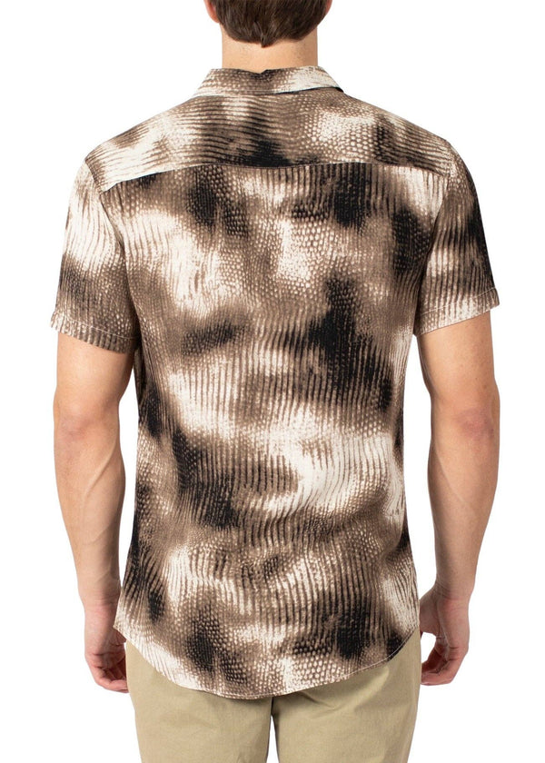 Men’s Beige Button Up Short Sleeve