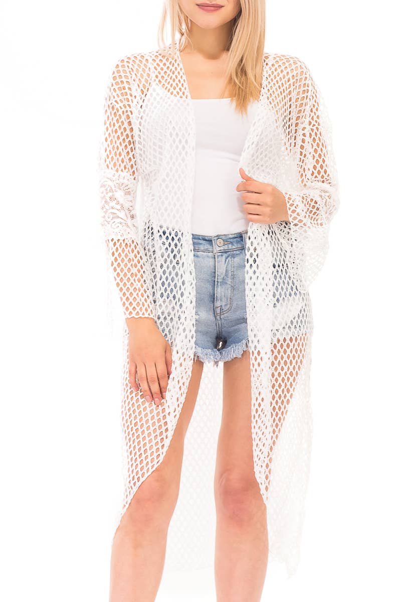 Fishnet Lace Kimono