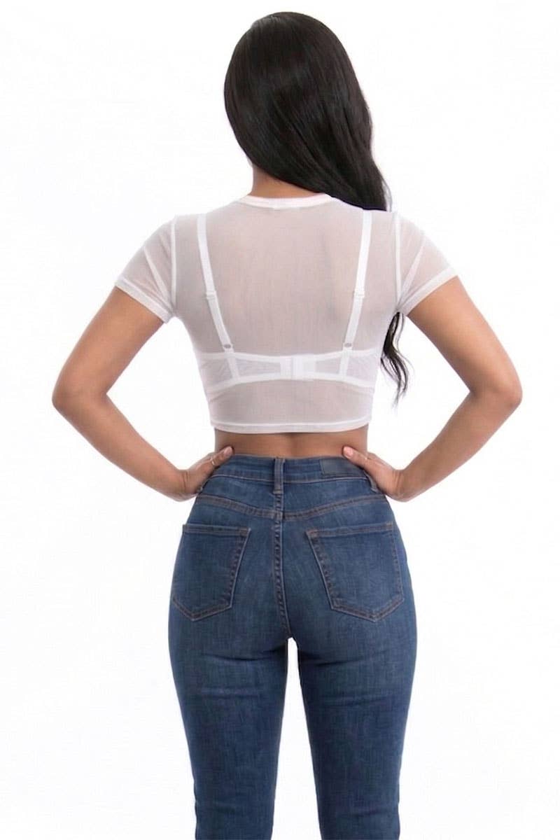 Mesh Sheer Crop Top
