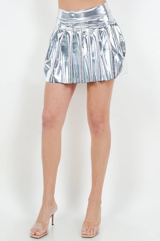 Plus Pleated Mini Skirt