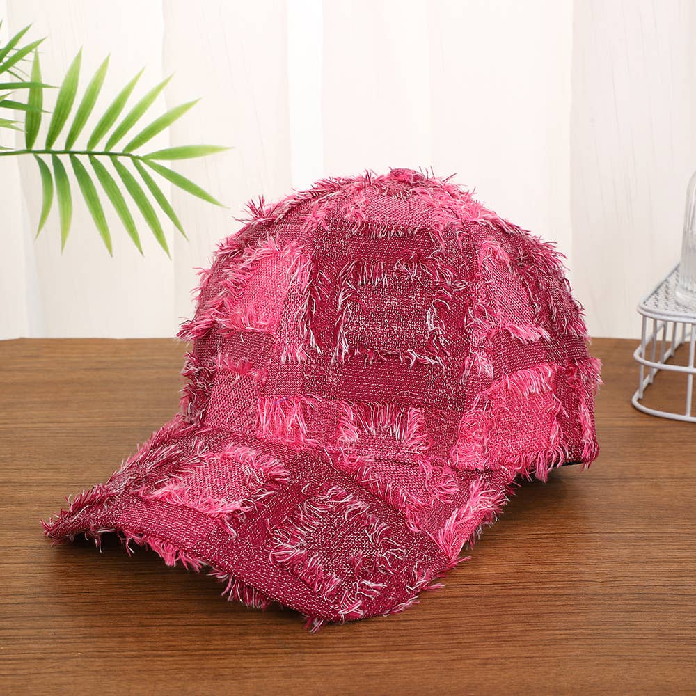 Frayed Plaid Baseball Cap