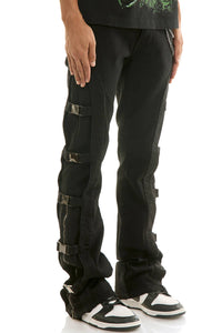BUCKLE FLARE PANTS/JEANS