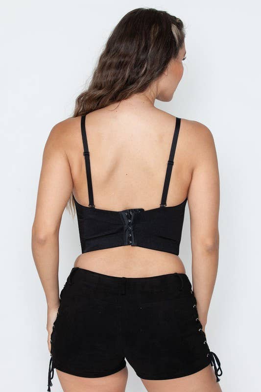 Silver Black Bustier